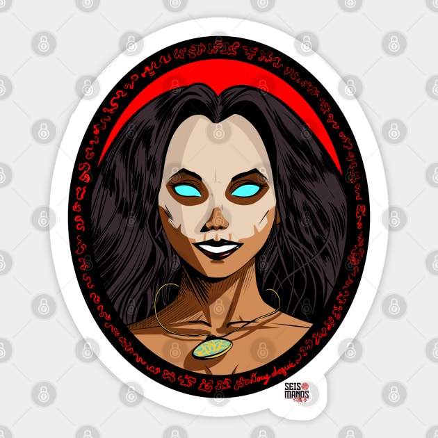Seis Manos The Baddie Face Sticker by DougSQ